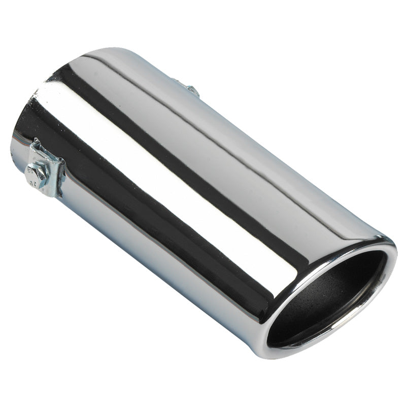 AutoStyle Exhaust finisher Steel/Chrome - oval 80x60mm - length 165mm - ->55mm connection