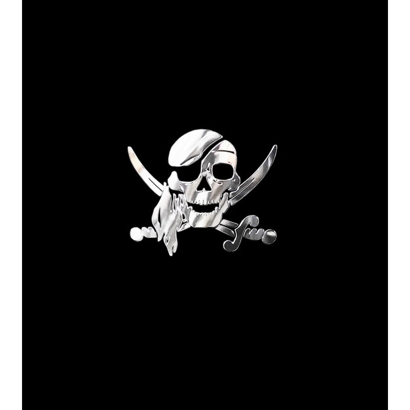 Avisa, Nickel Sticker 'Piratskalle' - 3D Effekt - 66x55mm