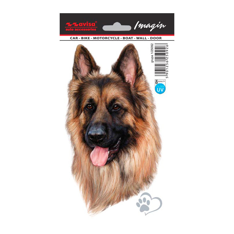 Avisa, Auto Tattoo Klistermærke - Tysk Hyrdehund - 11x12cm