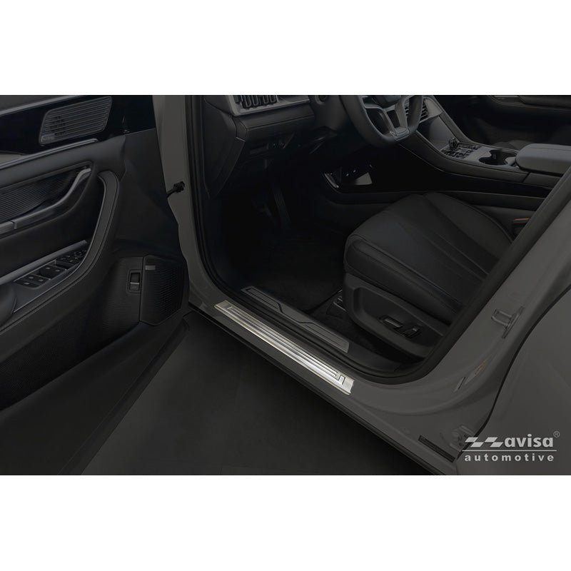 Avisa Stainless Steel Door sill protectors suitable for BYD SEAL-U DM-i 2024- - 'Lines' - 4-pieces