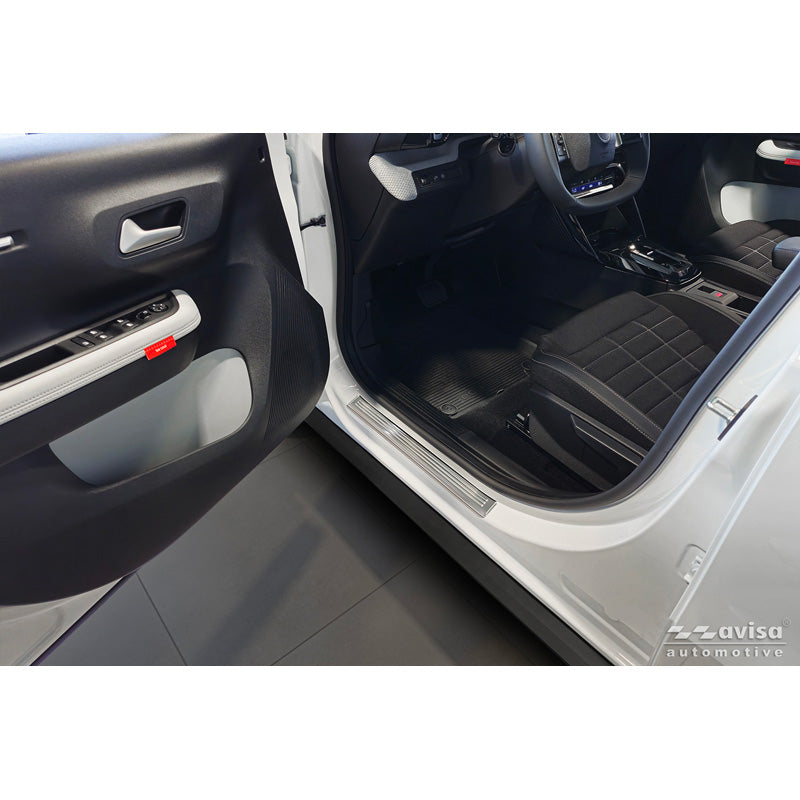 Avisa Inox door sill protectors suitable for Citroën C3 IV 2024- - 'Lines' - 4-pieces