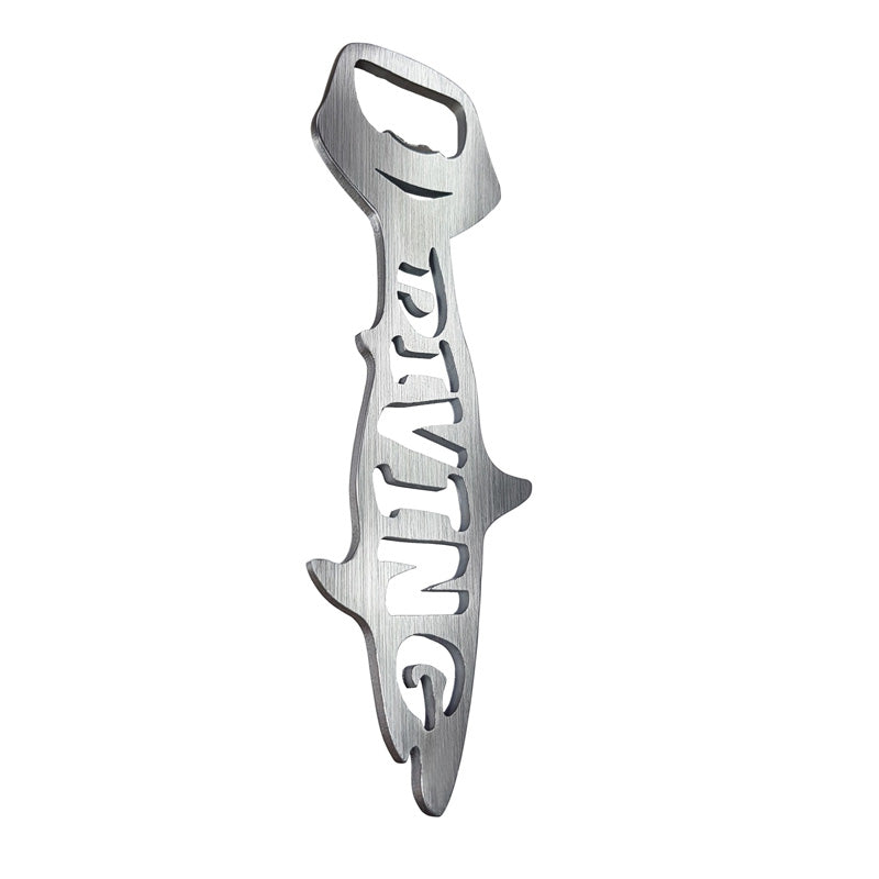 Avisa, Flaskeåbner i Rustfrit Stål - Dykkerdesign - Sølv - 15,2x5cm