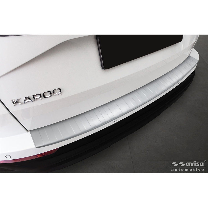 Avisa Stainless Steel Powdercoated Rear bumper protector suitable for Skoda Karoq Facelift 2022- incl. Sportline 'Soft Silver'