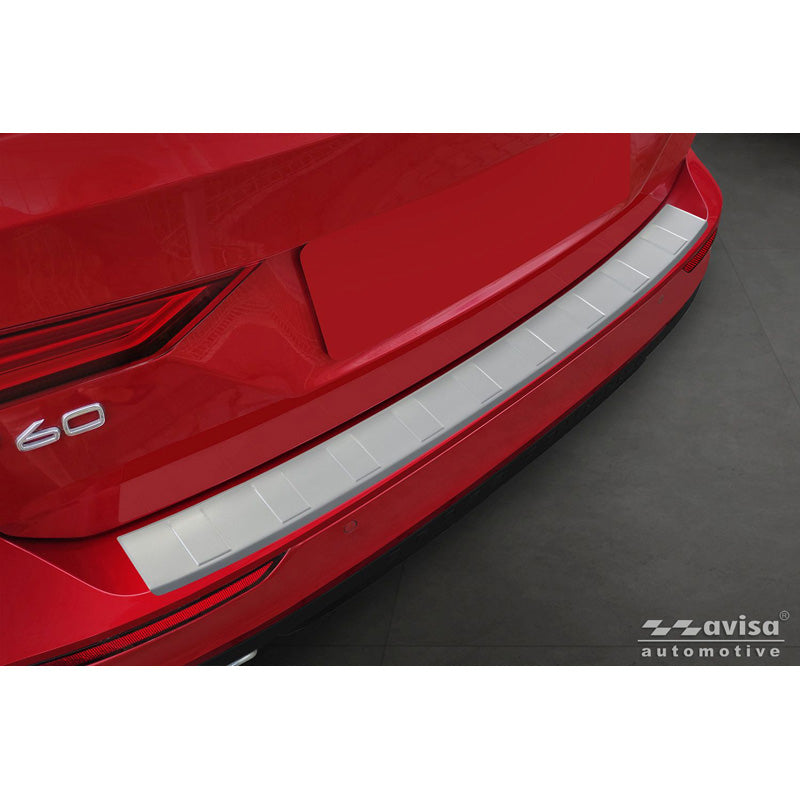 Avisa Stainless Steel Powdercoated Rear bumper protector suitable for Volvo V60 II 2018- incl. Cross Country & R-Design 'Soft Silver'
