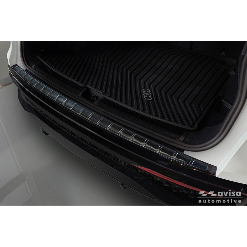 Avisa Black Stainless Steel Rear bumper protector suitable for Audi Q5 (GUB) 2025- 'Ribs'