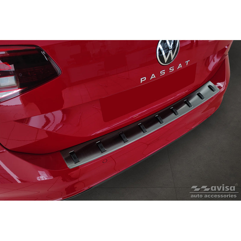 Avisa, Bagkofangerbeskytter, Sort, Rustfritstål, passer til Volkswagen Passat Variant 2014-2019 & Facelift 2019-2023 (incl. R-Line/Alltrack) 'STRONG EDITION'