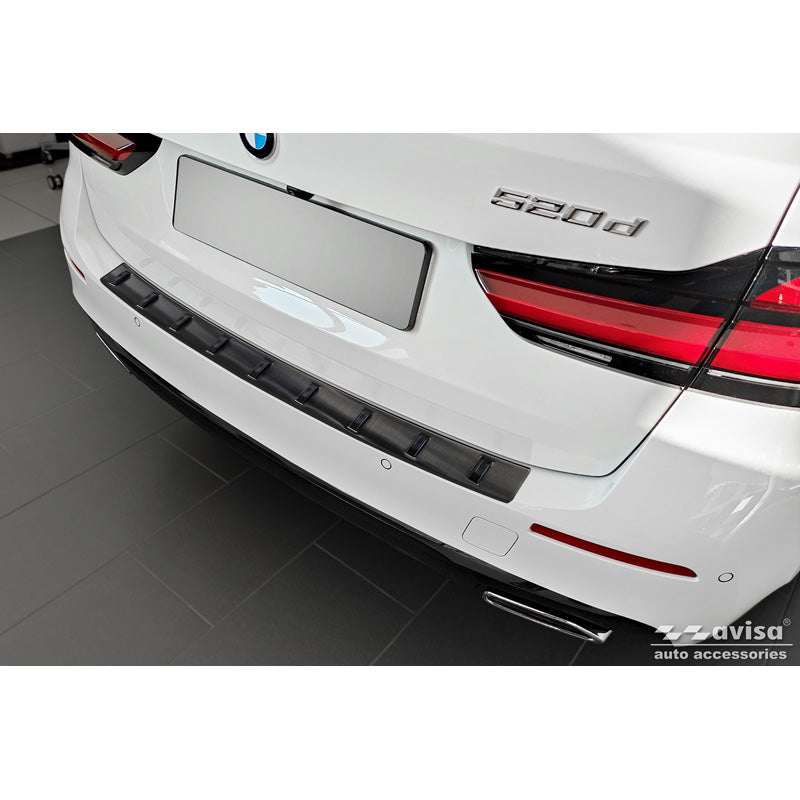 Avisa, Bagkofangerbeskytter, Sort, Rustfritstål, passer til BMW 5-Series G31 FL Touring 2020- excl. M-Sport 'STRONG EDITION'