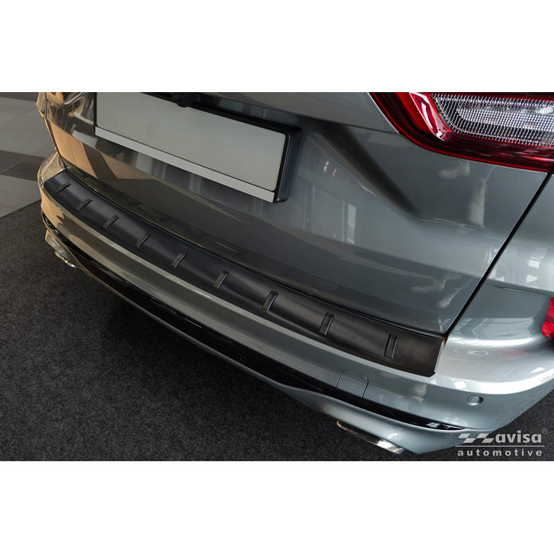 Avisa Black Stainless Steel Rear bumper protector suitable for Ford Kuga III ST-Line / Vignale 2019-2024 & Facelift 2024- 'STRONG EDITION'