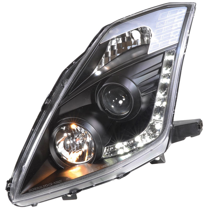 Forlygter, DRL-Look passer til Nissan 350Z 2003-2009 - sort
