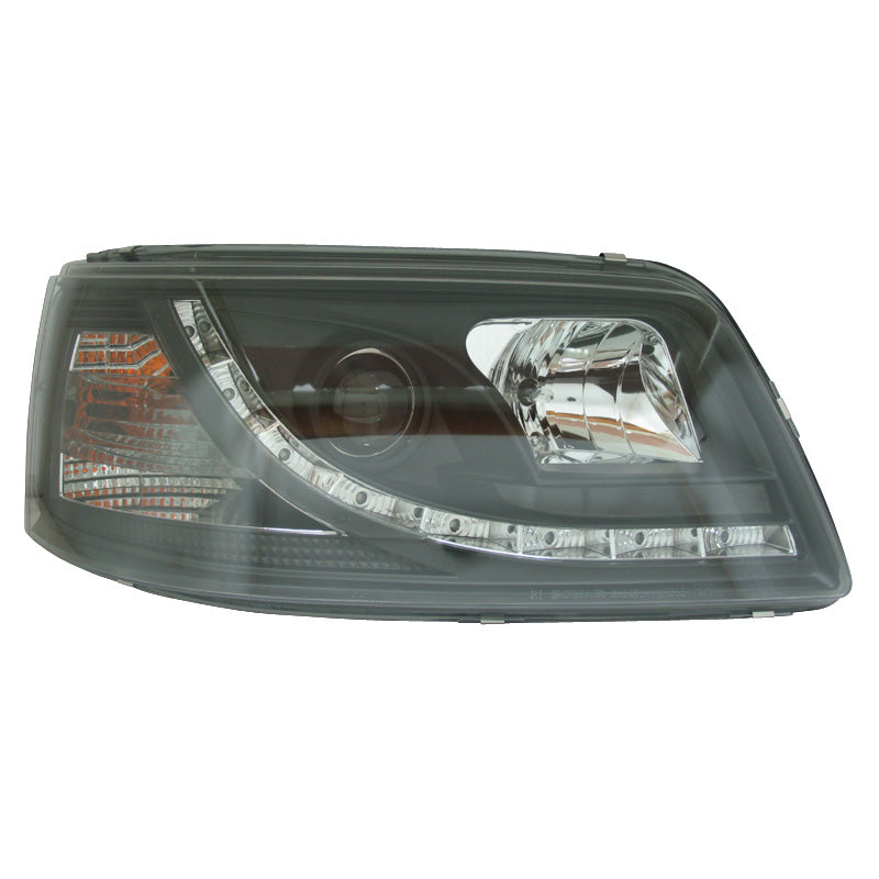 Forlygter, DRL-Look passer til Volkswagen T5 2003-2010 - sort
