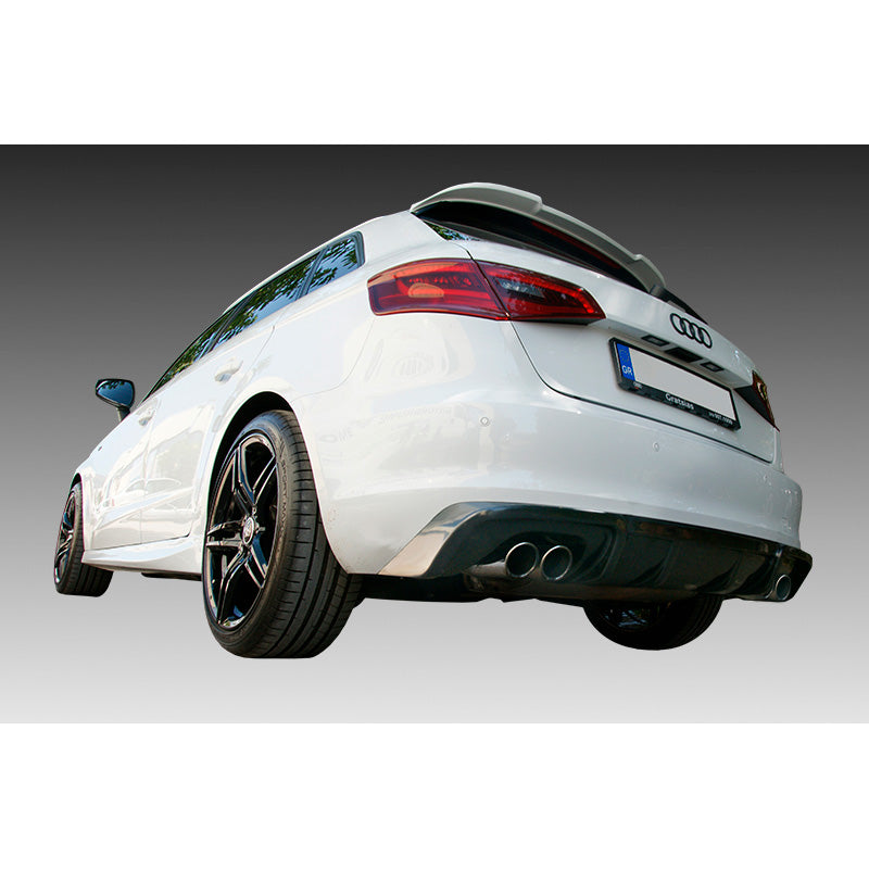 Motordrome, Rear bumper skirt (Diffuser), passer til Audi A3 8V Sportback 2012-2016 (Left+Right exhaust recess) (ABS)