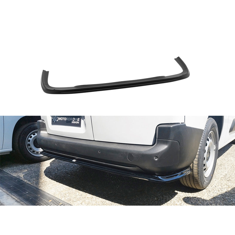 Motordrome Rear bumper skirt (Diffusor) suitable for Citroën Berlingo 2018-2023 & Facelift 2023- / Opel Combo 2018-2023 & Facelift 2023- & Peugeot Partner 2018-2023 & Facelift 2023- (ABS Gloss black)
