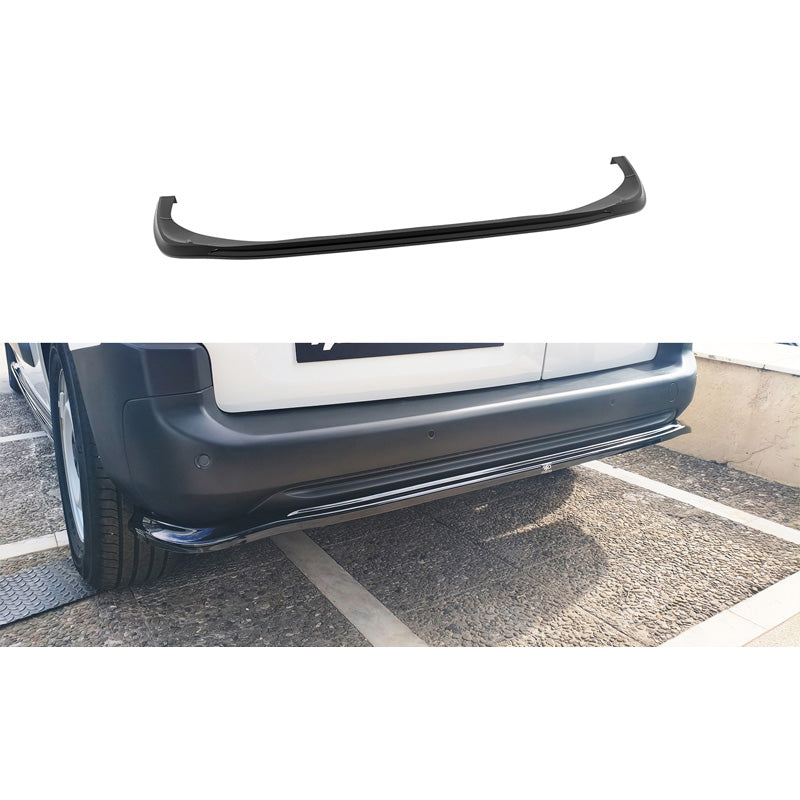 Motordrome Rear bumper skirt (Diffusor) suitable for Citroën Berlingo 2018-2023 & Facelift 2023- / Opel Combo 2018-2023 & Facelift 2023- & Peugeot Partner 2018-2023 & Facelift 2023- (L1) (ABS Gloss black)