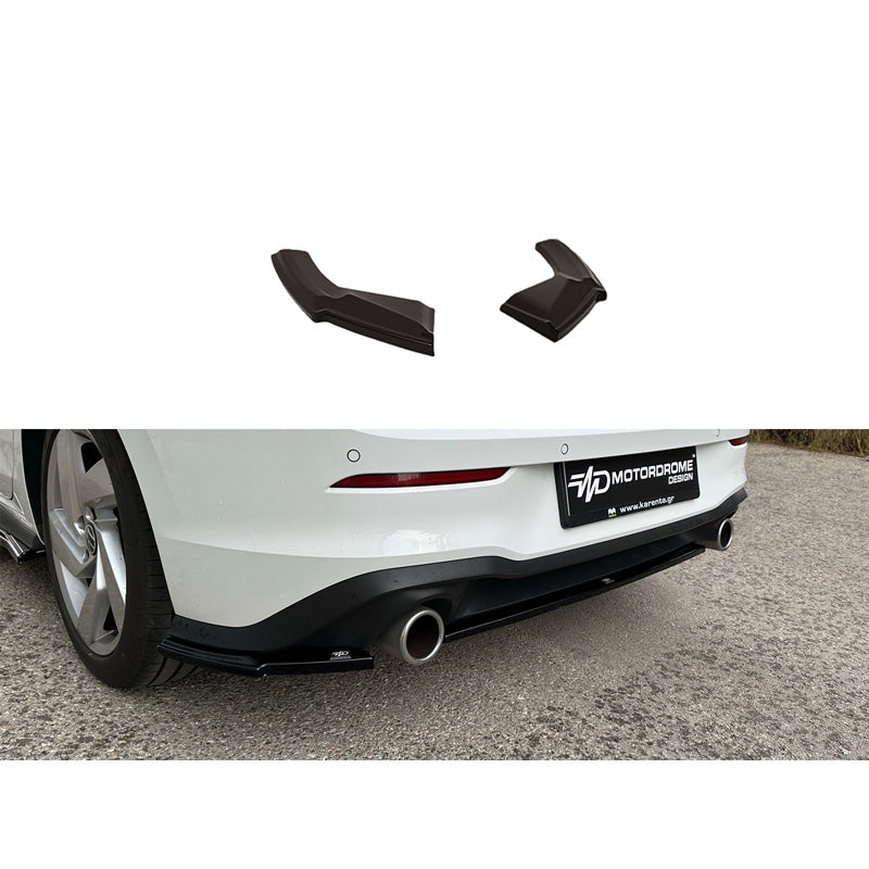 Motordrome, Rear bumper skirts (Corners), passer til Volkswagen Golf VIII (CD1) GTI 2020- (ABS Gloss black)