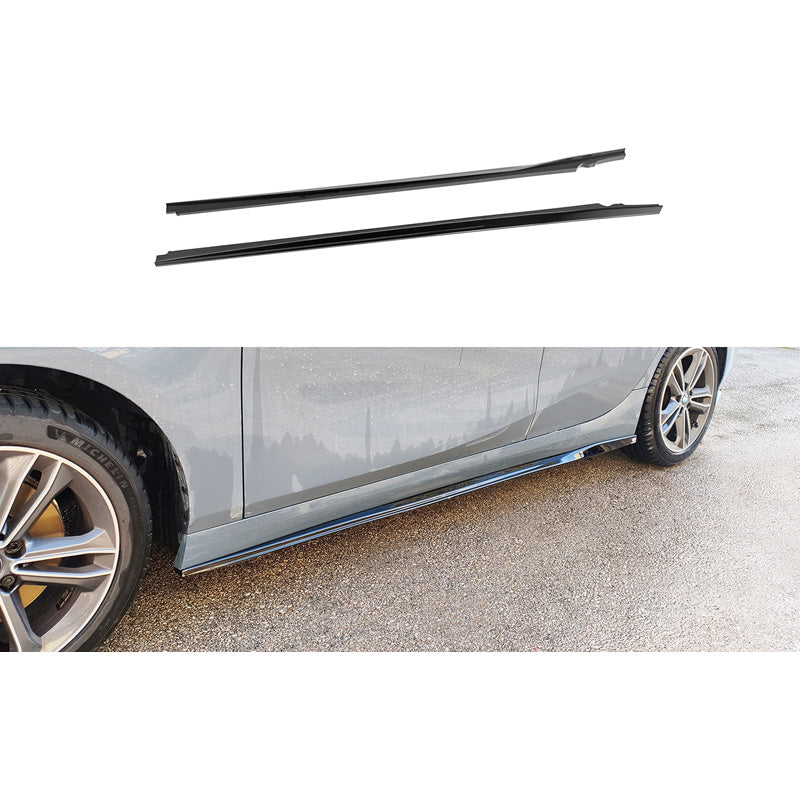Motordrome Set side skirts suitable for BMW 1-Series (F40) excl. M-Sport/M135i 2019-2024 (ABS Glossy black)