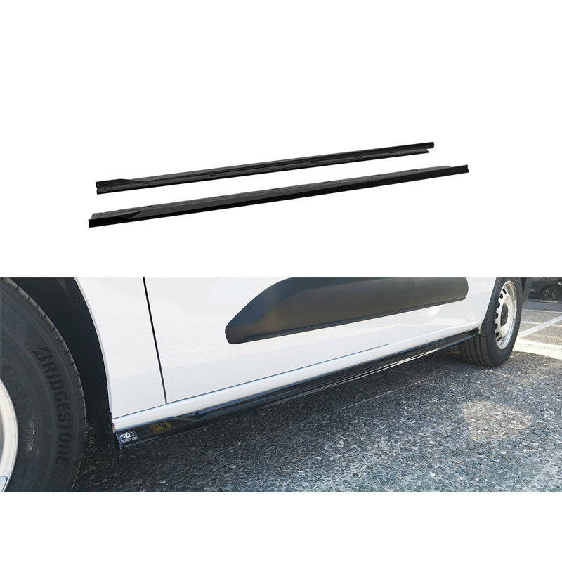 Motordrome Set side skirts suitable for Citroën Berlingo 2018-2023 & Facelift 2023- / Opel Combo 2018-2023 & Facelift 2023- & Peugeot Partner 2018-2023 & Facelift 2023- (ABS Gloss black)