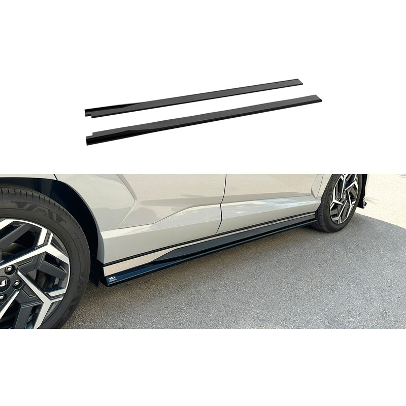 Motordrome, Side Skirts, ABS, Glans Sort, Passer til Hyundai Kona II N-Line 2023-