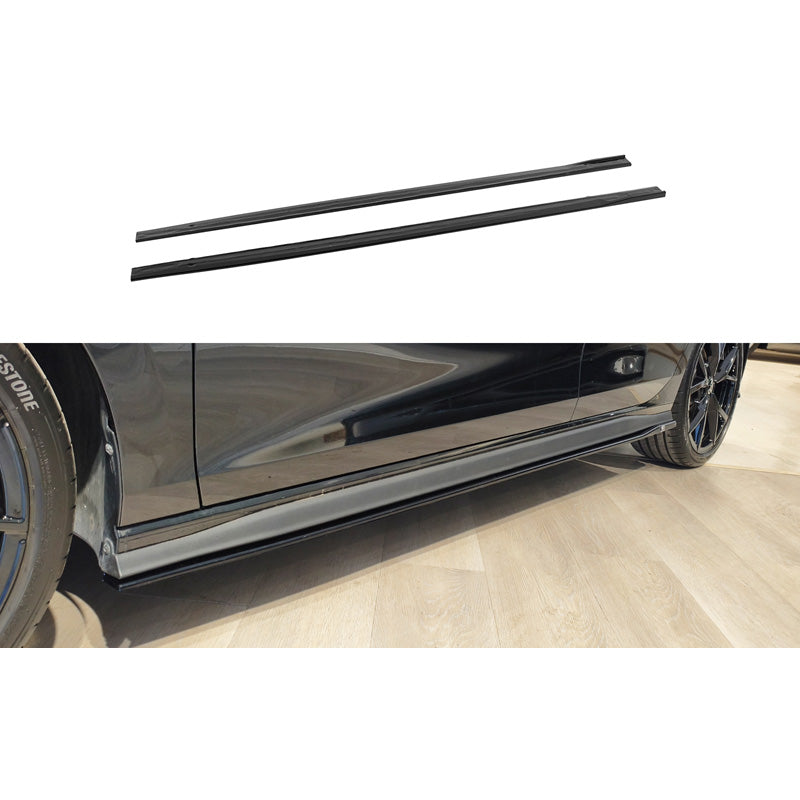 Motordrome Set side skirts V.2 suitable for Volkswagen Golf VIII (CD1) GTI/ GTI Clubsport/ R-Line 2020- (ABS Gloss black)