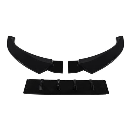 AutoStyle, Frontspoiler, Blank sort ABS, 3-styk, passer til Volkswagen Transporter T5.1 (2010-2015)