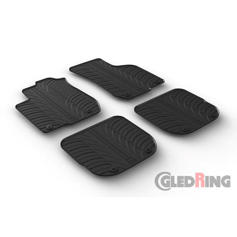 Gledring, Gummimåtter, passer til Audi A3 8L 1996-2003 (T profile 4 pieces + klips)