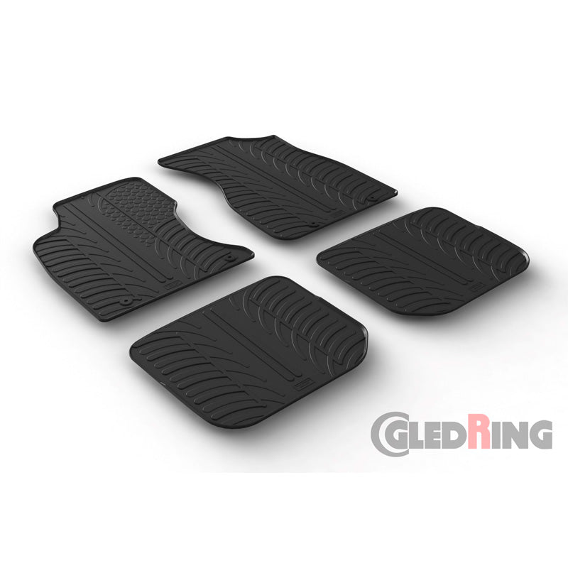 Gledring, Gummimåtter, passer til Audi A4 1996-2000 (T profile 4-dele + klips)