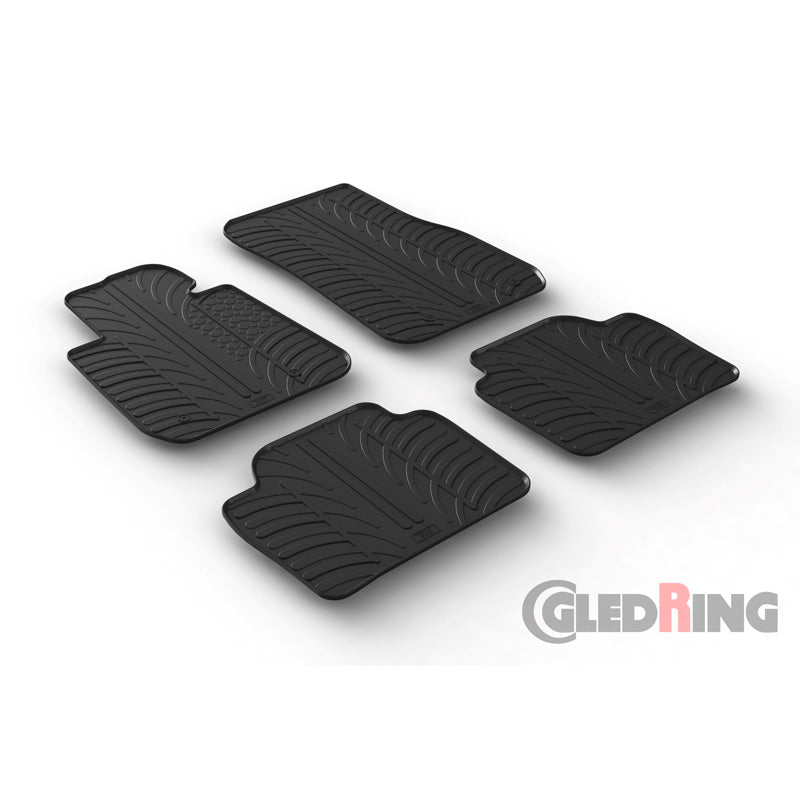 Gledring, Gummimåtter, passer til BMW 3 Series F30/F31 2012-2019 (T profile 4-dele + klips)