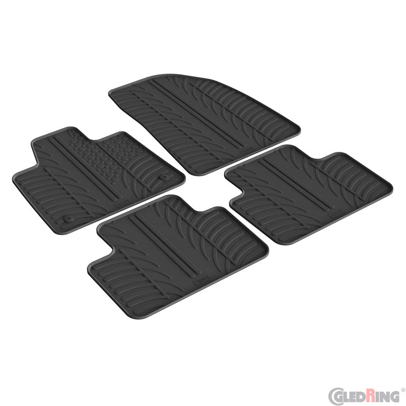 Gledring, Gummimåtter, T-profil, Passer til Volvo EX30 2023-, 4 dele