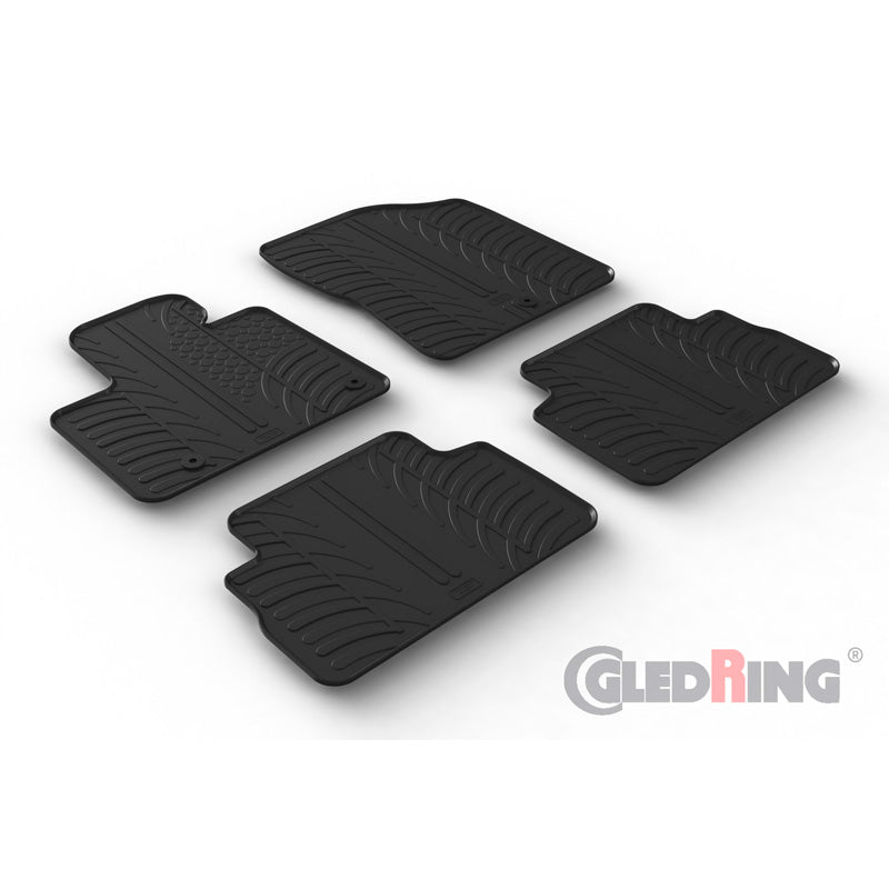 Gledring, Gummimåtter, passer til Hyundai Santa Fé IV (TM) Hybrid/PHEV 2020- (T profile 4-dele)