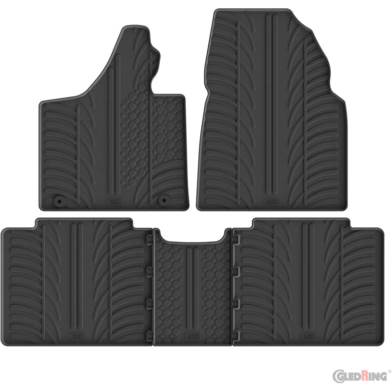 Gledring Rubber car mats set suitable for Leapmotor C10 (EV/REEV) 2024- (T profile 5-pieces)