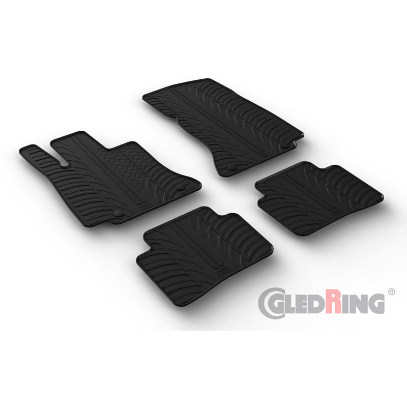 Gledring, Gummimåtter, passer til Mercedes C-Class W206 2021- (T profile 4-dele + klips)