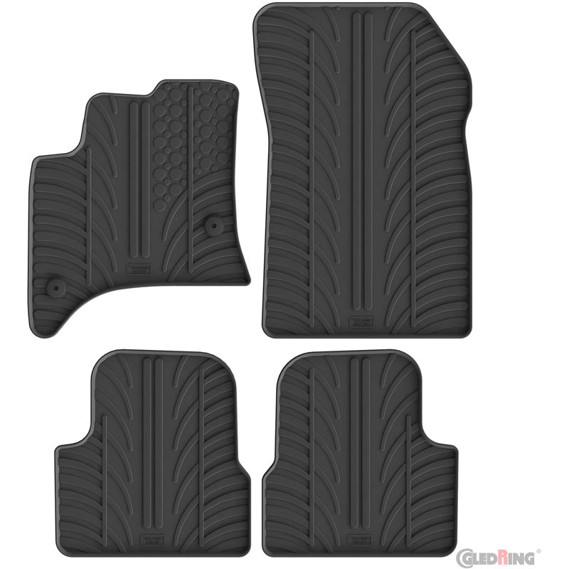 Gledring Rubber car mats set suitable for Alfa Romeo Junior MHEV 2024- (T profile 4-pieces + mounting clips)