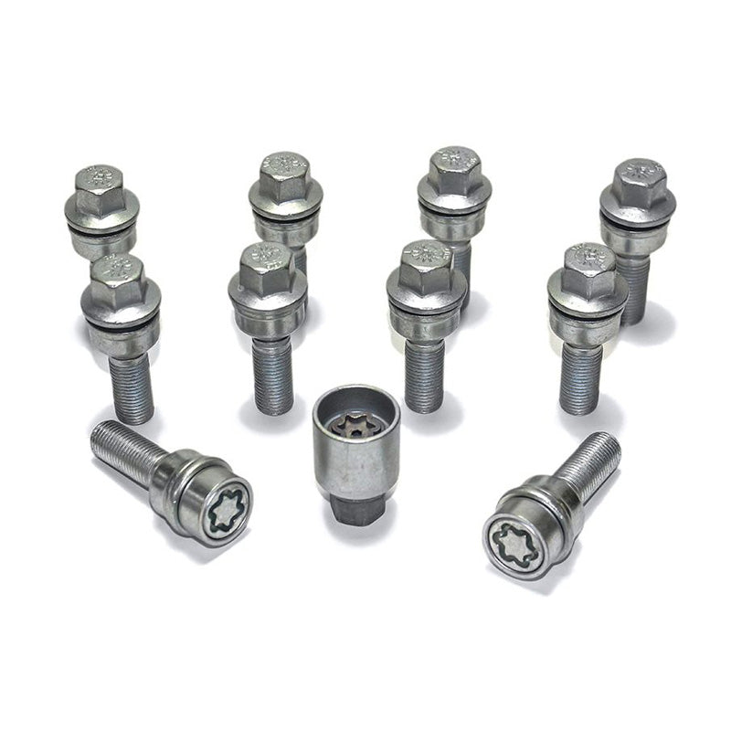 H&R, Wheel bolt Set Round-Head with movable cone R14 M14x1.50 - længde 35mm - 10 pcs. (e.g., passer til Audi Q3, Q5) - incl. wheel-locks