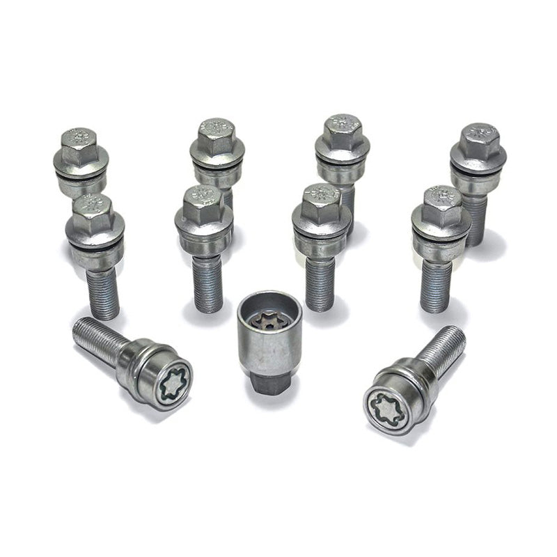 H&R, Wheel bolt Set Round-Head with movable cone R14 M14x1.50 - længde 38mm - 10 pcs. (e.g., passer til Audi Q3, Q5) - incl. wheel-locks
