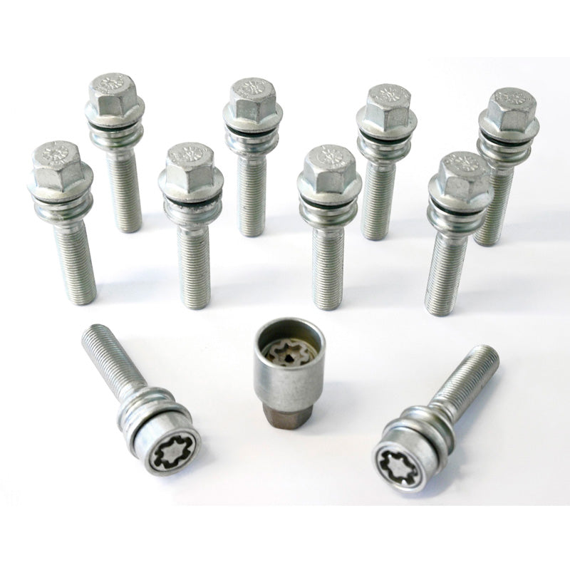 H&R, Wheel bolt Set Round-Head with movable cone R14 M14x1.50 - længde 54mm - 10 pcs - incl. wheel-locks