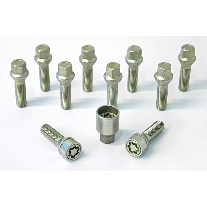 H&R, Wheel bolt Set Taper-Head M14x1.50 - længde 55mm - 10 pcs. - incl. wheel-locks