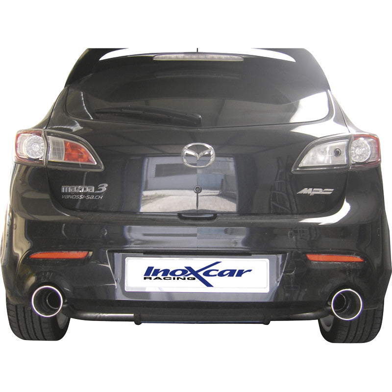 InoXcar, Dobbelt sportsudstødning, passer til Mazda 3 2.3Di MPS (260HP) 2010- Left/Right 120mm Mega