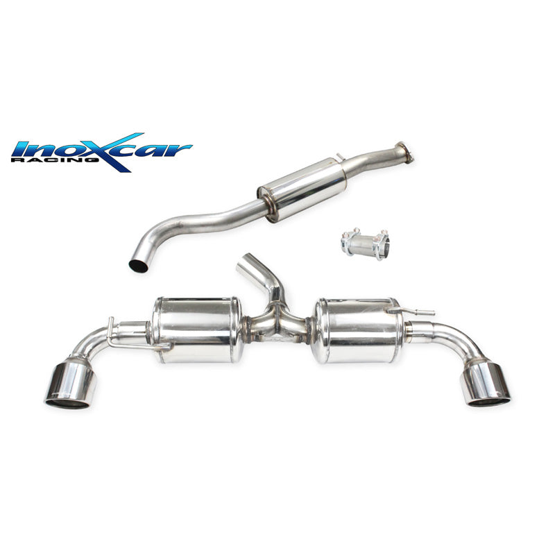 InoXcar, Dobbelt sportsudstødning, passer til Toyota GR Yaris 1.6 (261HP) 2020- Ø65mm Left/Right 100mm X-Race