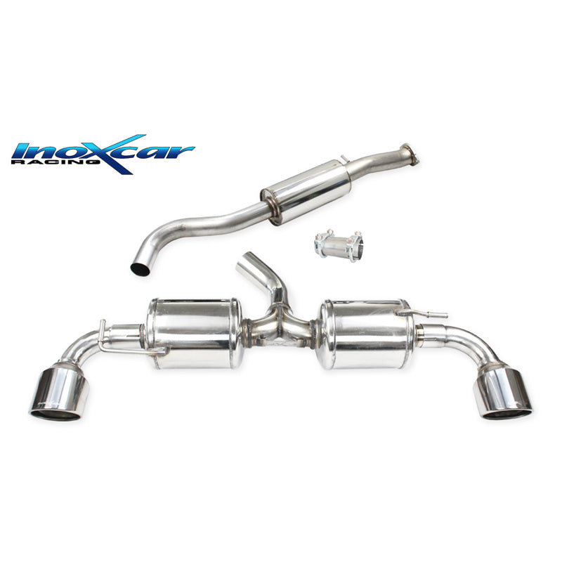 InoXcar, Dobbelt sportsudstødning, passer til Toyota GR Yaris 1.6 (261HP) 2020- Ø65mm Left/Right 110mm X-Race