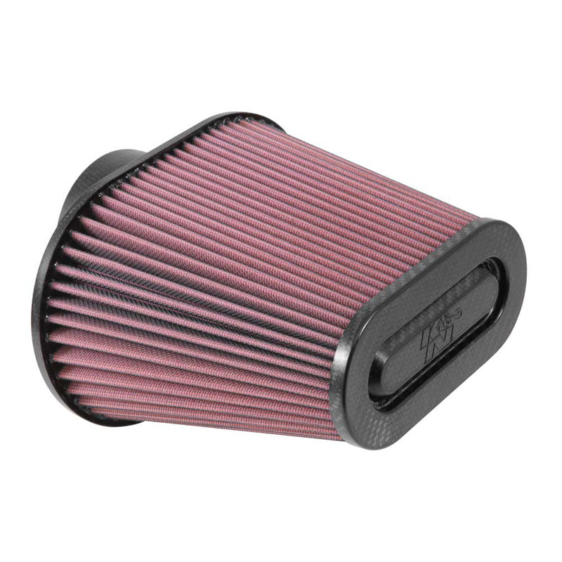 K&N Universal Air Filter - Carbon Fiber Top - 94mm flange, 222mm x 140mm base, 162mm x 54mm top, 178mm height (RP-5285)