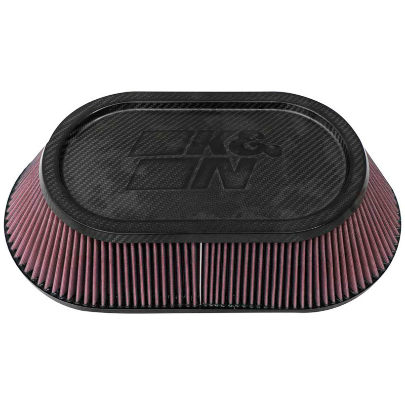 K&N Universal Air Filter - Carbon Fiber Top and Base - flange 102mm, 457mm x 254mm base, 349mm x 189mm top, 108mm height  (RP-6103)