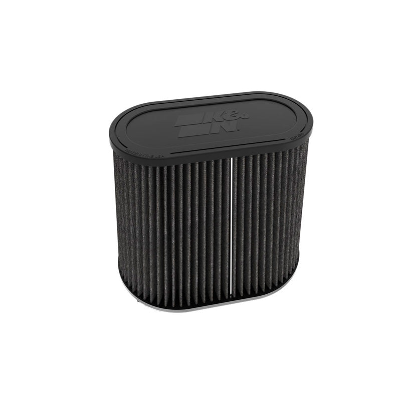 K&N Black Universal Dryflow Oval/Conical Air Filter 72mm dual flange, 152mm x 229mm base, 191mm x 94mm top, 191mm height (RU-3136HBK)