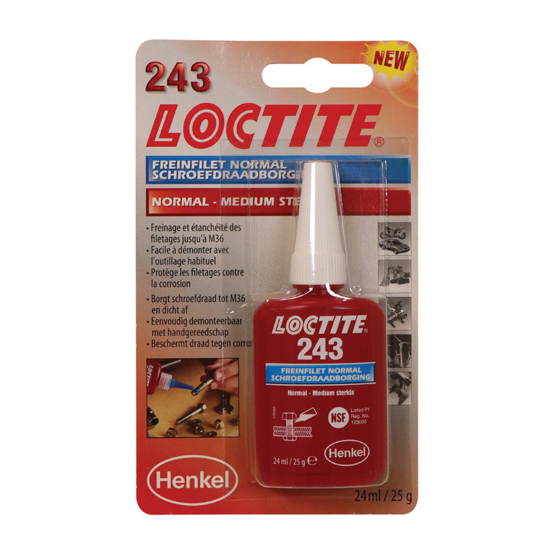 Loctite, 243 Threadlocker medium strength (blue) 24ml