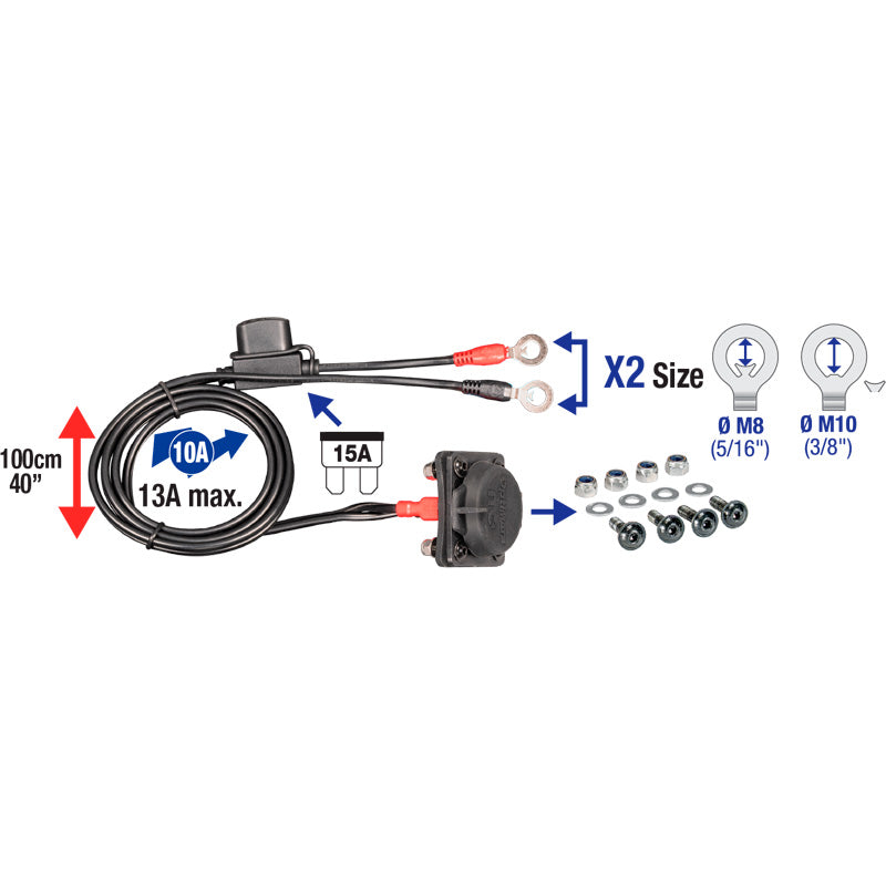 OptiMate, PORT O-97P12, MagCode Clip Panel Mount, Magnetisk batteriopladerforbindelse, 12V