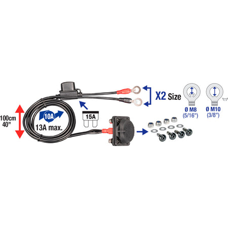 OptiMate, PORT O-97P12, MagCode Clip Panel Mount, Magnetisk batteriopladerforbindelse, 12V