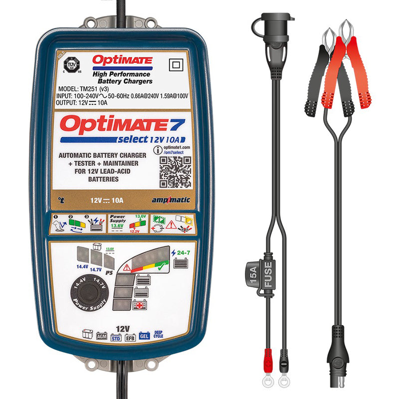 OptiMate, Batterioplader, 12V 10A, Optimate 7 Select GOLD series