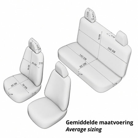 otoM, Sædeovertræk, 'SelectedFit One' Modern Design, Sort - 10-dele, passer til side-airbags