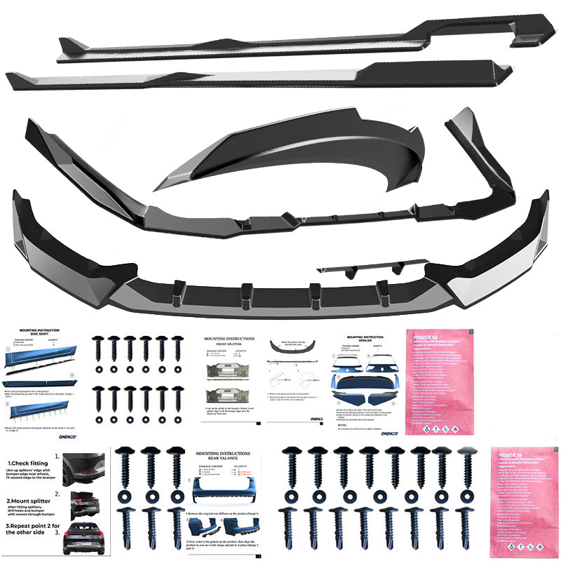 OneWay, Komplet bodykit, Gloss sort, passer til BMW 5-Serie G60 Sedan M-Pack (2023- inkl. i5)