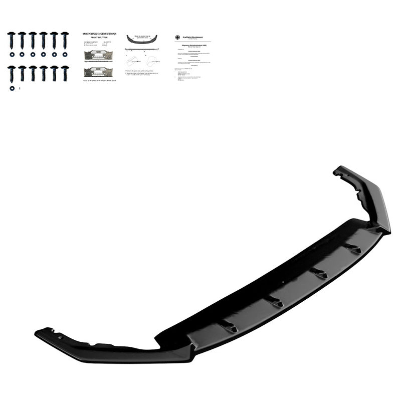 OneWay, Frontspoiler, Glossy sort, Passer til Skoda Octavia IV RS HB/Kombi 2020-, OEM kvalitet