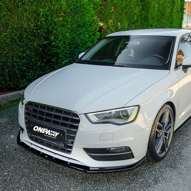 Oneway Front spoiler suitable for Audi A3 (8V) HB 3-doors/Sportback/Limousine/Cabrio 2012-2016 excl. S-Line/S3/RS3 - Gloss black