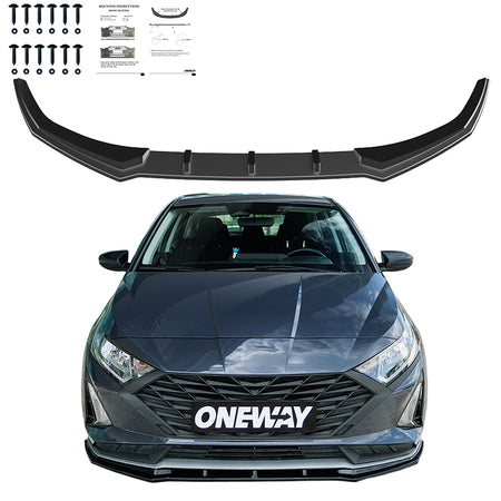 OneWay, Frontspoiler, Blank sort, passer til Hyundai i20 III (BC3) Facelift (2023-)